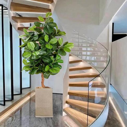 PLINJOY شجرة الكمان الاصطناعية شجرة التين بطول 6 أقدام في الأماكن المغلقة شجرة وهمية اصطناعية ديكورات غراندز وهمية شجرة اللبخ ليراتا للمنزل والمكتب وغرفة المعيشة ديكور داخلي وخارجي (6أقدام) in Kuwait