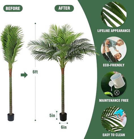 Palm Tree Artificial Tropical Plant 5FT Tall Faux Plants Indoor Fake Floor Plants Decorative Palm Tree House Plants Large Office Plant Artificial Palm Trees for Home Decor… in Kuwait