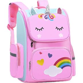 BIBDOO Unicorn Backpack for Girls, Kids School Bag for Preschool Kindergarten, Toddler Bookbags