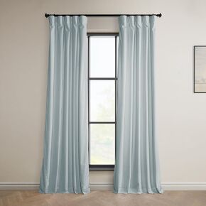 HPD Half Price Drapes Heritage Plush Velvet Curtains 84 Inches Long Room Darkening Curtains for Bedroom & Living Room 50W x 84L, (1 Panel), Aquarius Blue in Saudi Arabia