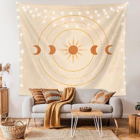 SUOTEMEIFEI Minimalist Sun and Moon Boho Tapestry, Minimalist Abstract Wall Art Bedroom Living Room Decoration, College Dormitory Wall Hanging in Saudi Arabia