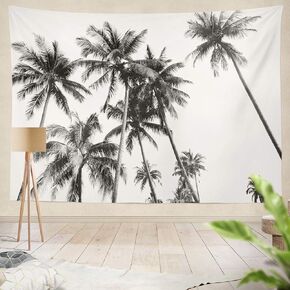 White Tapestry Wall Hanging, Wall Decor Black and White Silhouettes Tropical Coconut Palm Trees Wall Tapestry for Bedroom Living Room Dorm Decor 50x60 Inches in Saudi Arabia