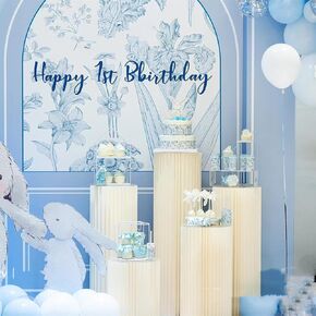 Cylinder Stands for Party 3Pcs Round Pedestal Stand Foldable Cardboard Columns Cylinder Tables for Parties Baby Shower Birthday Wedding Pillars Display Decoration