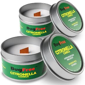 Citronella Candles Outdoor and Indoor Pine Scented - 6oz Aspen Mountain Pine with Wooden Wick, Over 25 Hours of Burn Time - (2 Pack)
