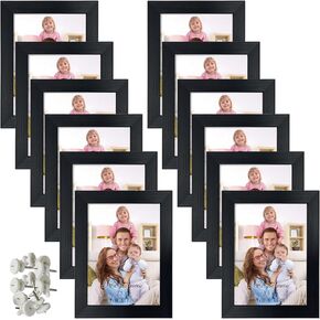 Giftgarden 12 Pack 3.5x5 Picture Frame Black, Multiple 3.5 x 5 Photo Frames Bulk for Tabletop Display or Wall Hanging in Kuwait