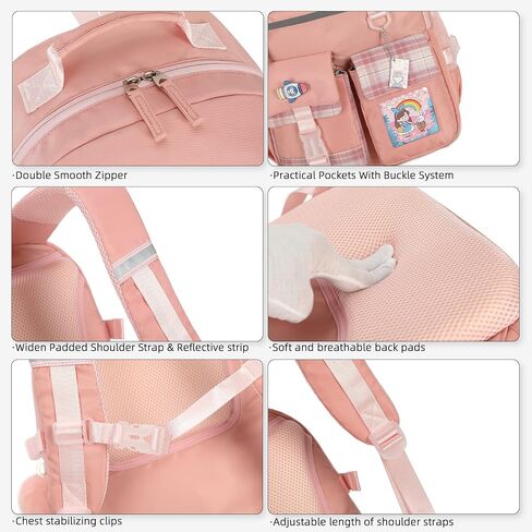 Hey Yoo Cute Backpack for School Backpack for Girls Backpack with Lunch Box Bookbag Set Kids Backpacks for Teen Girls in Kuwait