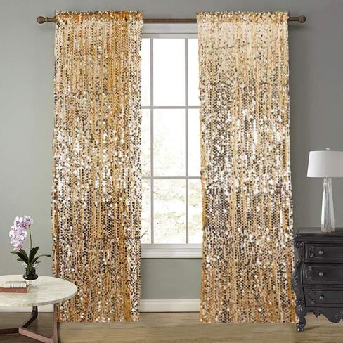 SFN18MM Black Big Sequin Payatte Backdrop Curtains 4.5FTX9FT 2 Panels-Black Drapes Curtains for Thanksgiving Christmas Home Party Supplies in Saudi Arabia