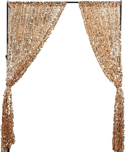 SFN18MM Black Big Sequin Payatte Backdrop Curtains 4.5FTX9FT 2 Panels-Black Drapes Curtains for Thanksgiving Christmas Home Party Supplies in Saudi Arabia
