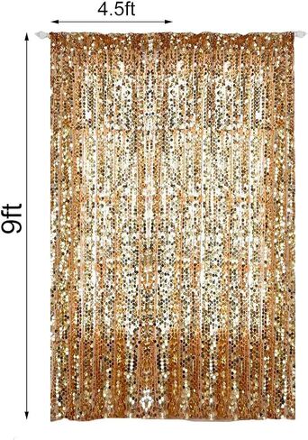 SFN18MM Black Big Sequin Payatte Backdrop Curtains 4.5FTX9FT 2 Panels-Black Drapes Curtains for Thanksgiving Christmas Home Party Supplies in Saudi Arabia