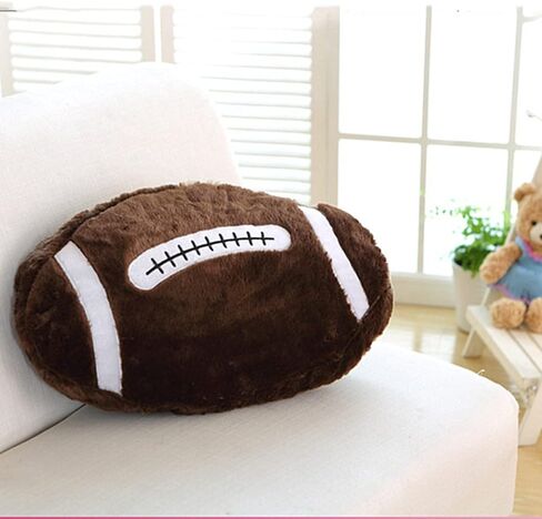 XIYUAN18inch Football Sports Pillow Plush Stuffed Sports Balls Soccer Toy Fluffy Durable Throw Pillow Cushion Sofa Room Decoration Soft Sports Toy Gift (Black/White) in Kuwait