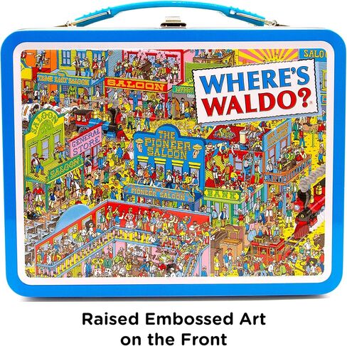 AQUARIUS Where's Waldo Fun Box - Sturdy Tin Storage Box with Plastic Handle & Embossed Front Cover - Officially Licensed Waldo Merchandise & Collectible Gift (48276) in Saudi Arabia