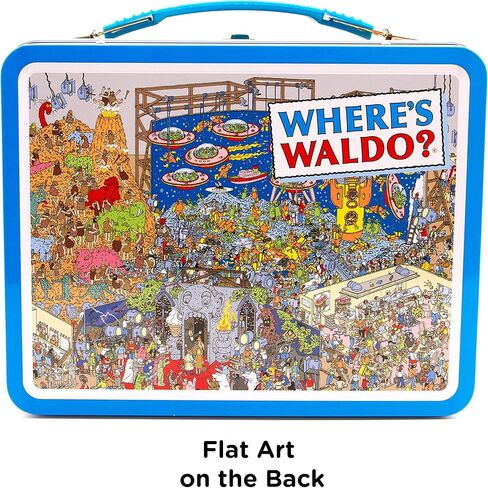 AQUARIUS Where's Waldo Fun Box - Sturdy Tin Storage Box with Plastic Handle & Embossed Front Cover - Officially Licensed Waldo Merchandise & Collectible Gift (48276) in Saudi Arabia