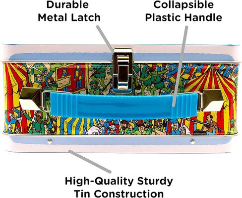 AQUARIUS Where's Waldo Fun Box - Sturdy Tin Storage Box with Plastic Handle & Embossed Front Cover - Officially Licensed Waldo Merchandise & Collectible Gift (48276) in Saudi Arabia