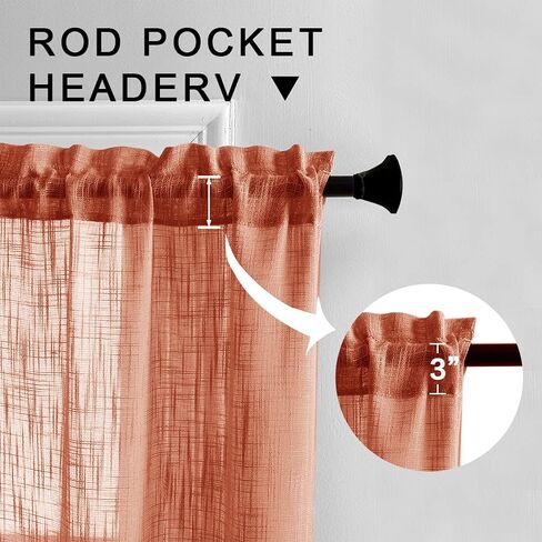XTMYI Beige Kitchen Curtains 24 inch Long for Bathroom Neutral Casual Weave Linen Textured Sheer Short Rod Pocket Small Half Window Treatments Tier for Bedroom Natural Flax Color in Saudi Arabia