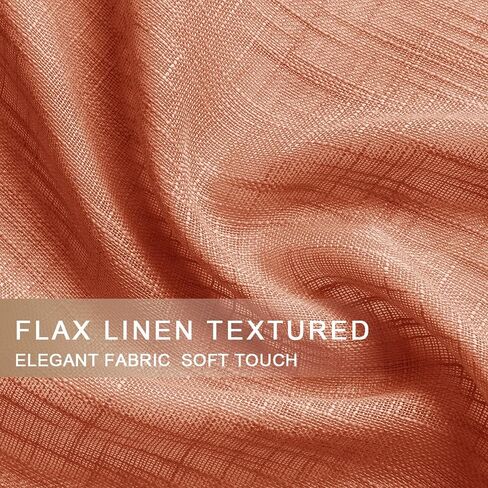 XTMYI Beige Kitchen Curtains 24 inch Long for Bathroom Neutral Casual Weave Linen Textured Sheer Short Rod Pocket Small Half Window Treatments Tier for Bedroom Natural Flax Color in Saudi Arabia