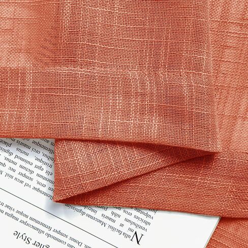 XTMYI Beige Kitchen Curtains 24 inch Long for Bathroom Neutral Casual Weave Linen Textured Sheer Short Rod Pocket Small Half Window Treatments Tier for Bedroom Natural Flax Color in Saudi Arabia