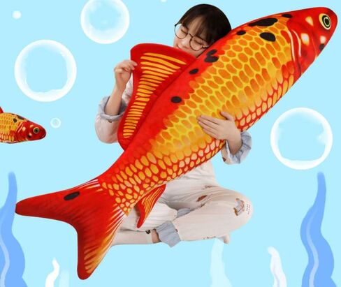 XIYUAN Giant Fish Plush Toy Pillow - 31.5" Stuffed Animal for Home Decor & Gifts in Saudi Arabia