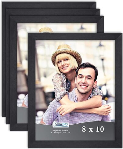 Icona Bay 8x10 Black Picture Frame, Simple Modern Design, Table Top Kickstand and Wall Hanging Hooks Included, Impresia Collection in Kuwait