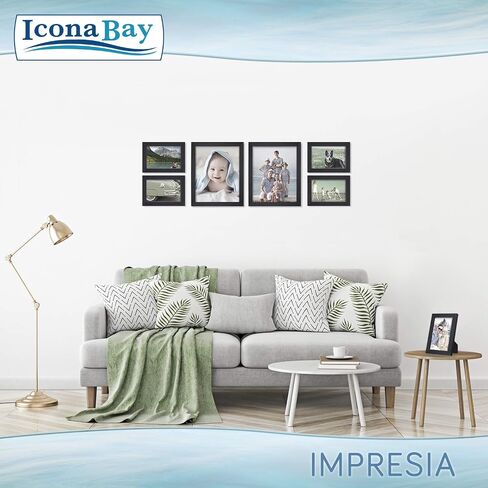 Icona Bay 8x10 Black Picture Frame, Simple Modern Design, Table Top Kickstand and Wall Hanging Hooks Included, Impresia Collection in Kuwait