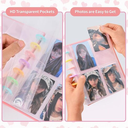Kpop Photocard Binder with 30Pcs Inner Pages 3 Inch Photocard Holder Book Sleeves A5 Idol Card DIY Collector 2×3 Polaroid Photo Album, Black in Saudi Arabia