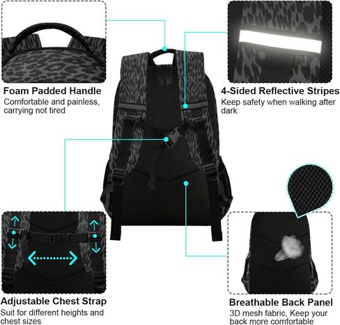 ALAZA Golden Leopard Print Cheetah Backpack For Students Boys Girls School Bag Animal Print Travel Daypack in Kuwait