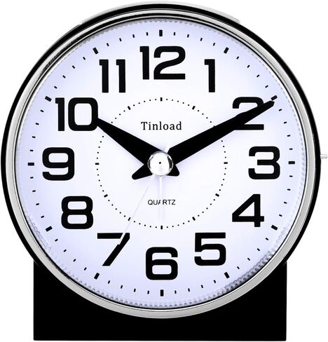 منبه Tinload 4 بوصات صامتة، لا يسبب التلويق، يصدر أصوات زقزقة، يزيد الكثافة، غفوة تعمل بالبطارية ووظائف الإضاءة، مجموعة سهلة (أسود) in Kuwait