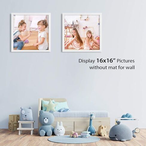 Egofine A2 Picture Frames Set of 2 Matted for A3 - Solid Wood Acrylic Plexiglass Front for Wall Mounting Hanging Vertically or Horizontally, Black - 16.5 x 23.4 in in Kuwait