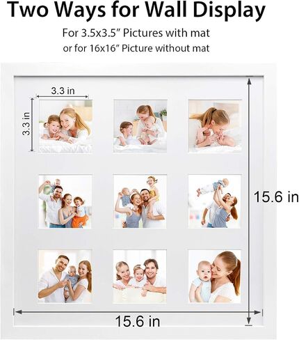 Egofine A2 Picture Frames Set of 2 Matted for A3 - Solid Wood Acrylic Plexiglass Front for Wall Mounting Hanging Vertically or Horizontally, Black - 16.5 x 23.4 in in Kuwait