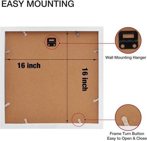 Egofine A2 Picture Frames Set of 2 Matted for A3 - Solid Wood Acrylic Plexiglass Front for Wall Mounting Hanging Vertically or Horizontally, Black - 16.5 x 23.4 in in Kuwait