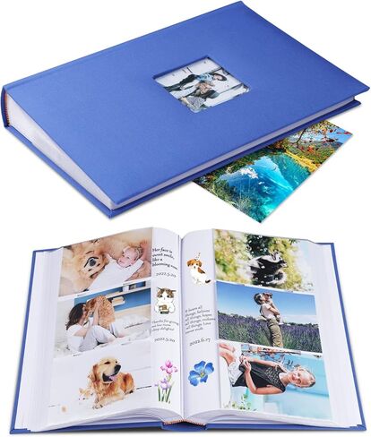 ألبوم صور مقاس 4 × 6 يحمل 402 صورة مع كتاب صور بجيوب مذكرة سهلة الارتداء، وألبومات صور بغطاء من الكتان مع مساحة للكتابة لحفلات الزفاف والعائلة وإجازة الطفل وعيد الأم باللون الأزرق السماوي in Kuwait