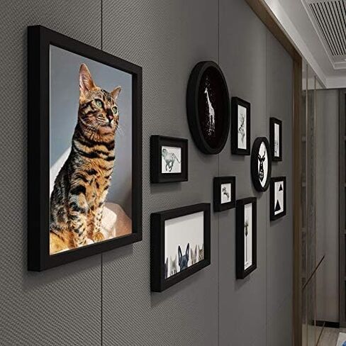 Xiangzhen Picture Frame 8x10 Inch Set of 2,Made of Wood, Wall Mount Vertically or Horizontally-Photo Frame Poster Frames, Wall Mount or Tabletop Use, Black in Kuwait