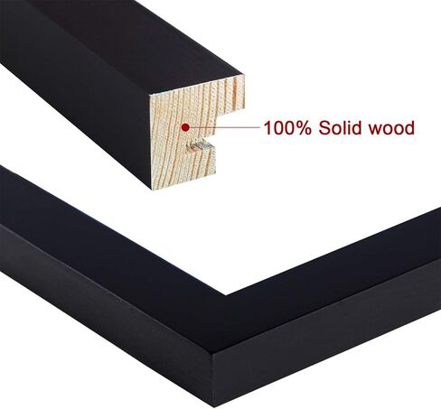 Xiangzhen Picture Frame 8x10 Inch Set of 2,Made of Wood, Wall Mount Vertically or Horizontally-Photo Frame Poster Frames, Wall Mount or Tabletop Use, Black in Kuwait