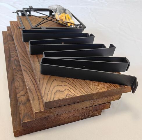 ajdvart Floating Shelves Wall Mounted - Wood Floating Shelves for Bathroom, Bedroom, Kitchen, Living Room, Plants - Rustic Floating Shelf with Set of 3 Extra Storage in Rustic Brown in Kuwait