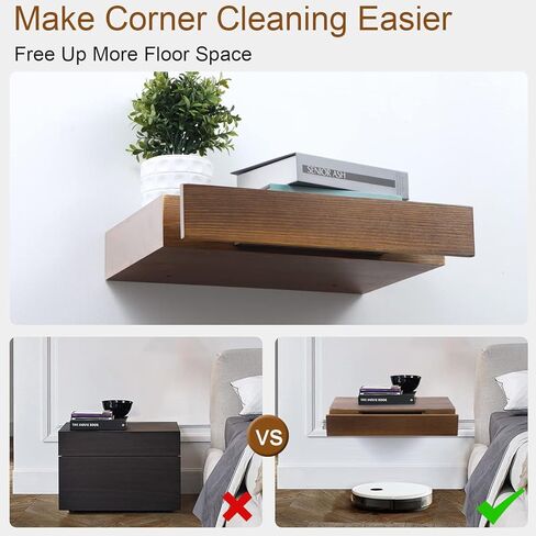 Floating Shelf with Drawer, Rustic Wood Wall Shelves, Floating Nightstand with Drawer for Bedroom, Farmhouse Floating Bedside Table, Floating Drawer for Bathroom Kitchen Office in Kuwait