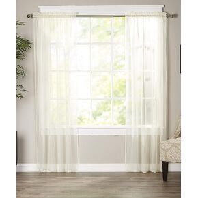 Elegant Comfort Luxury Sheer Curtains, Window Treatment Curtain Panels with Rod Pocket for Kitchen, Bedroom and Living Room (60 x 84-inches Long, Set of 2), Dusty Rose Pink in Saudi Arabia