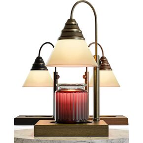 مصباح تسخين الشموع السحري من هيستيا، ارتفاع قابل للتعديل لجرة شمعة يانكي و3 برطمانات كبيرة فتيل، إطلاق رائحة خالية من السخام - مؤقت ومصباح شمعة قابل للتعتيم، مع لمبة 50 وات متضمنة، 110-120 فولت (ذهبي، باهت) in Kuwait