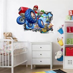 ملصق جداري ثلاثي الأبعاد، ملصق جداري لغرفة النوم بخلفية كرتونية للأطفال، ملصق حائط ذاتي اللصق، ملصق لعبة فيديو القنفذ لوازم حفلات أعياد الميلاد in Kuwait