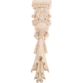 MUXSAM Wood Carved Appliques Onlays, 2-Pack Unpainted Carving Decals Mouldings Trim for Window Door Frame Rome Column Wall Mantel Dresser Fire Stove Surround Decor, 30x7cm/11.81"x2.76"