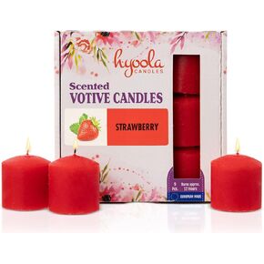 HYOOLA Scented Votive Candles - Vanilla Votive Candles -12 Hour Burn Time - 9 Pack - European Made