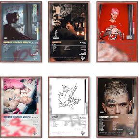 Enimoud Rapper Lil peep Posters Music Album Cover Posters for Room Aesthetic Print Set of 6 Wall Art for Girl and Boy Teens Dorm Decor 8x12 inch Unframed in Saudi Arabia
