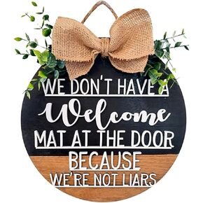 علامة ترحيب مضحكة لديكور الشرفة الأمامية، إكليل باب ترحيب خشبي ثلاثي الأبعاد للباب الأمامي، علامة ترحيب لمزرعة ريفية سوداء للباب الأمامي بالخارج، ديكور معلق على جدار النافذة، هدايا الانتقال لمنزل جديد in Kuwait