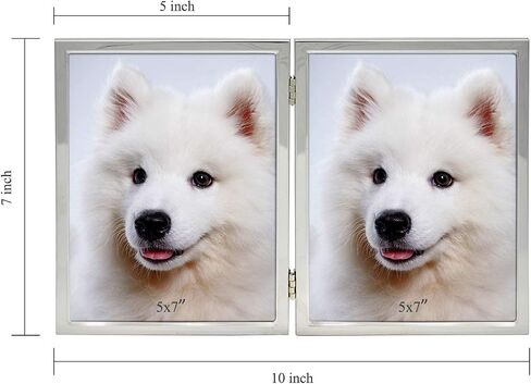 إطار صورة معدني مقاس 5x7 من DECANIT، ​​إطار صورة رفيع مقاس 5 × 7 بوصة، عرض للجدار أو سطح الطاولة، فضي in Kuwait