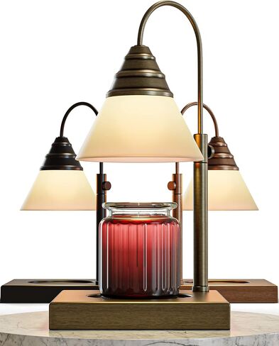 مصباح تسخين الشموع السحري من هيستيا، ارتفاع قابل للتعديل لجرة شمعة يانكي و3 برطمانات كبيرة فتيل، إطلاق رائحة خالية من السخام - مؤقت ومصباح شمعة قابل للتعتيم، مع لمبة 50 وات متضمنة، 110-120 فولت (ذهبي، باهت) in Kuwait