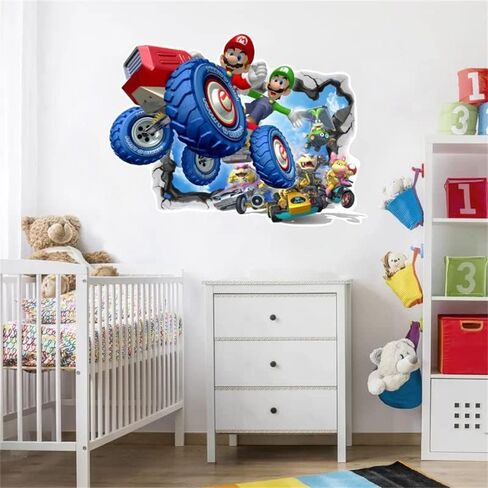 ملصق جداري ثلاثي الأبعاد، ملصق جداري لغرفة النوم بخلفية كرتونية للأطفال، ملصق حائط ذاتي اللصق، ملصق لعبة فيديو القنفذ لوازم حفلات أعياد الميلاد in Kuwait