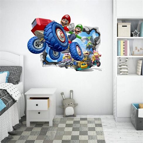ملصق جداري ثلاثي الأبعاد، ملصق جداري لغرفة النوم بخلفية كرتونية للأطفال، ملصق حائط ذاتي اللصق، ملصق لعبة فيديو القنفذ لوازم حفلات أعياد الميلاد in Kuwait