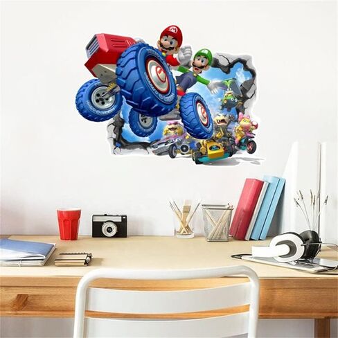 ملصق جداري ثلاثي الأبعاد، ملصق جداري لغرفة النوم بخلفية كرتونية للأطفال، ملصق حائط ذاتي اللصق، ملصق لعبة فيديو القنفذ لوازم حفلات أعياد الميلاد in Kuwait