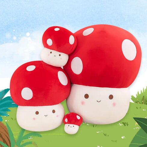 Cute Mushroom Plush Toy, Mushroom Stuffed Animal Throw Pillow Gift for Kids Adult 9 inch, Stuffed Mushroom Home Decor. in Kuwait
