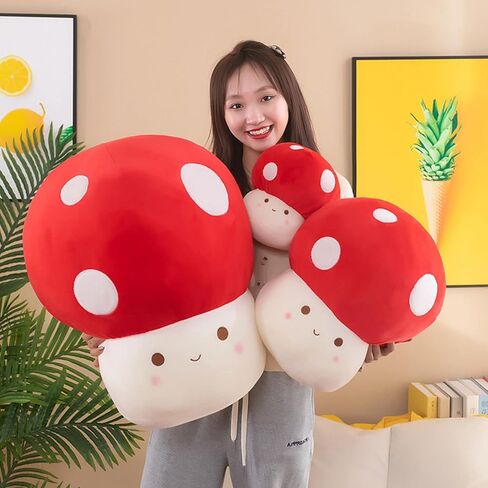 Cute Mushroom Plush Toy, Mushroom Stuffed Animal Throw Pillow Gift for Kids Adult 9 inch, Stuffed Mushroom Home Decor. in Kuwait