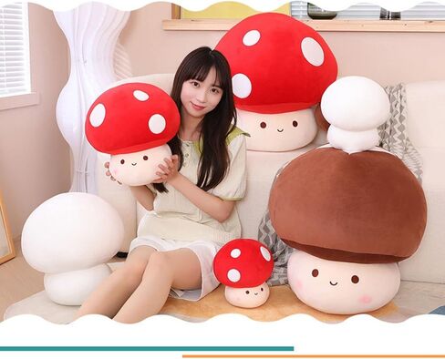 Cute Mushroom Plush Toy, Mushroom Stuffed Animal Throw Pillow Gift for Kids Adult 9 inch, Stuffed Mushroom Home Decor. in Kuwait