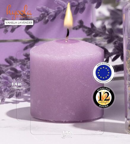 شموع نذرية معطرة من هيولا - شموع التوت النذرية - وقت احتراق 12 ساعة - 9 عبوات - صناعة أوروبية in Kuwait